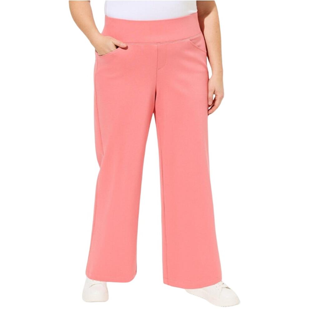 Torrid Pull-On Pixie Wide Leg Studio Luxe Ponte Pants, 2XSHORT, Tea Rose, NWT
